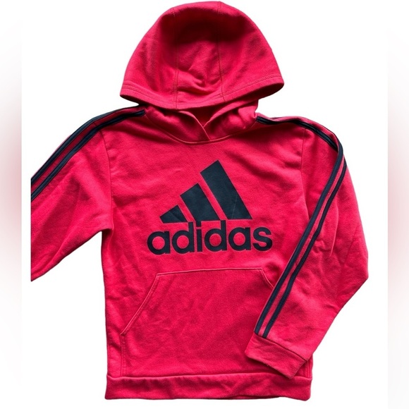 Adidas Boys Size 14-16 Red Pullover Hoodie - Picture 1 of 5